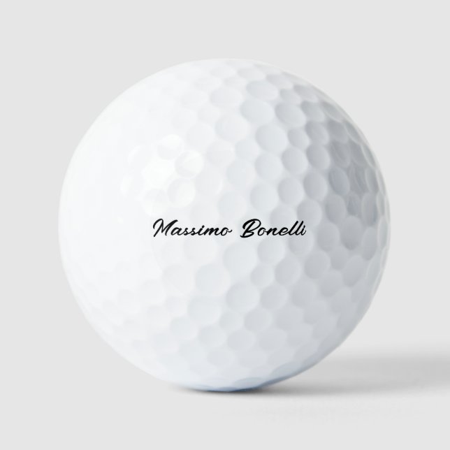 Balles De Golf Calligraphie Élégant Noir Blanc Simple Nom (Recto)