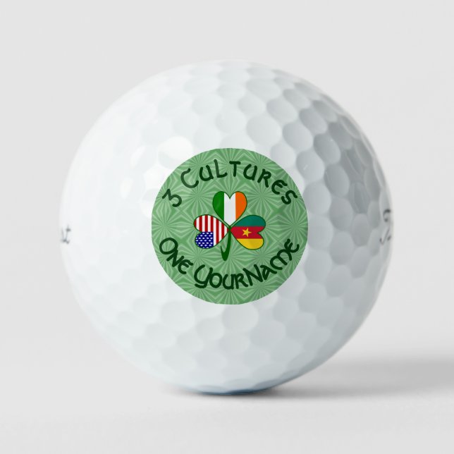 Balles De Golf Camerounais irlandais Shamrock américain drapeaux  (Recto)