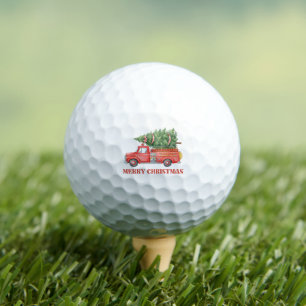Balles De Golf Camion de pompiers Noël aquarelle