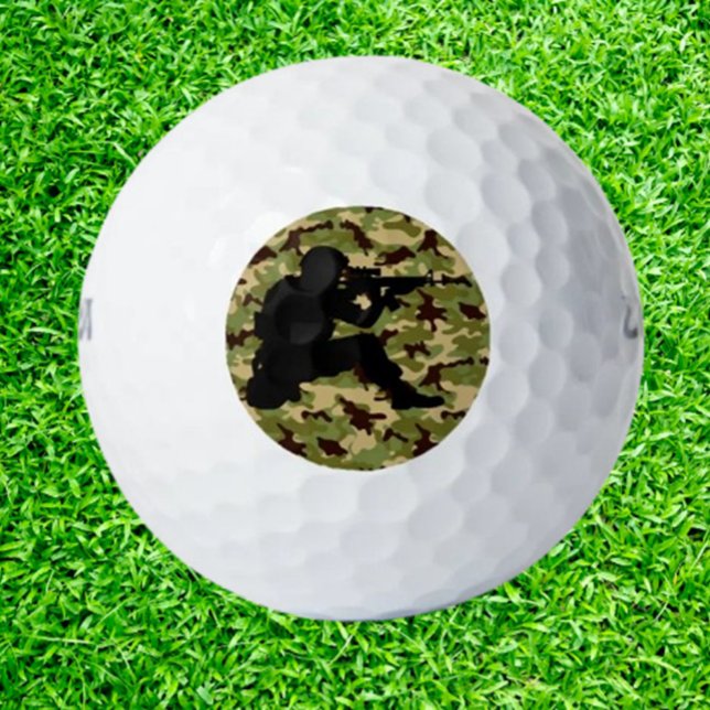 Balles De Golf Camouflage Vert de l'Armée (Discover the perfect military gift for golfers! )