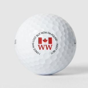 Balles De Golf CANADA Monogramme personnalisé chrétien perdu trou