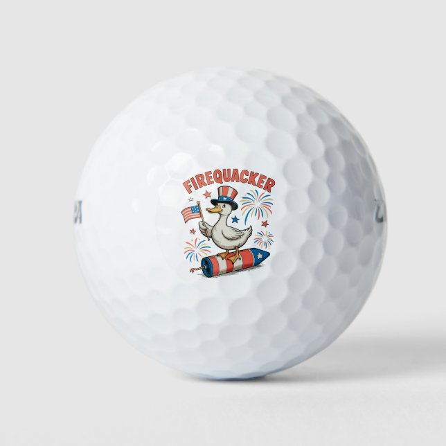 Balles De Golf Canard patriotique Firequacker 4 juillet 250e (Devant)