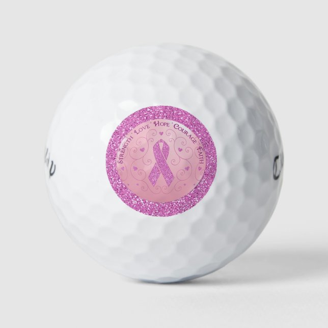 Balles De Golf Cancer du sein Pink Ribbon Golf Balls (Devant)