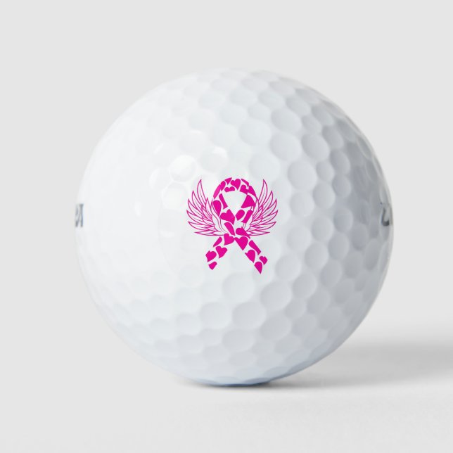 Balles De Golf Cancer du sein Survivant Ruban rose (Devant)