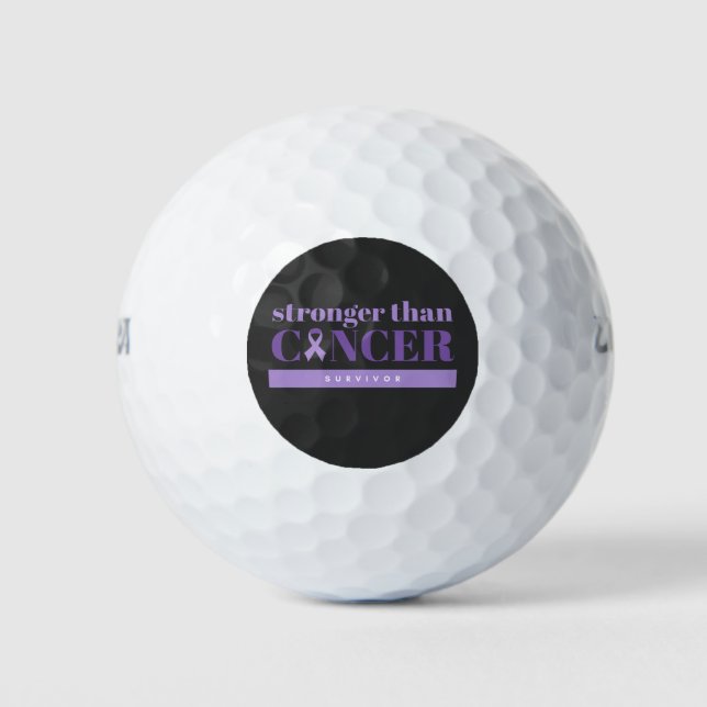 Balles De Golf Cancer pancréatique J'ai survécu à Purple (Devant)