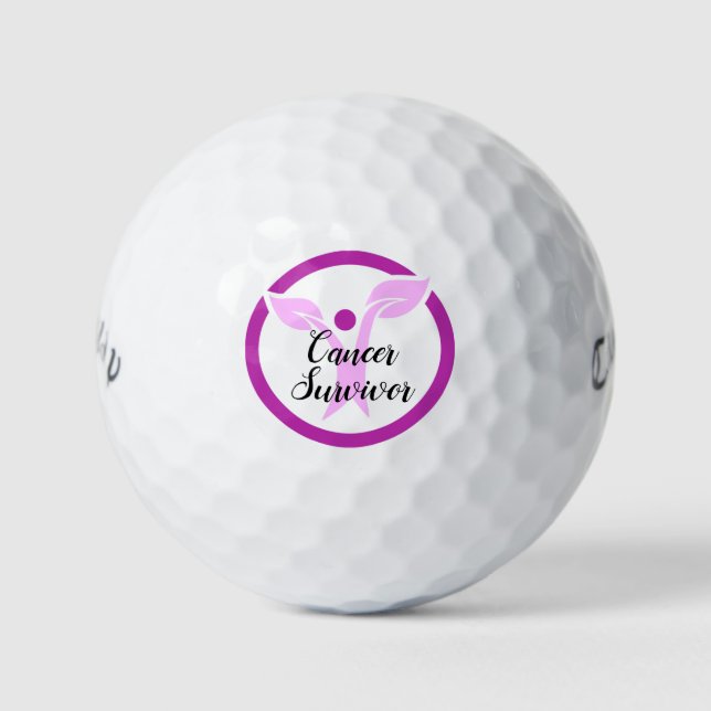 Balles De Golf Cancer Survivor Pink Graphisme Dames (Devant)