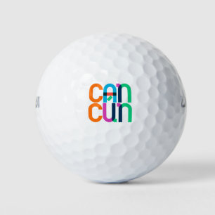 Balles De Golf Cancun Mexique Lettres Pop Art