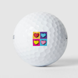 Balles De Golf Candy Heart Hearts Pop Art Saint Valentin