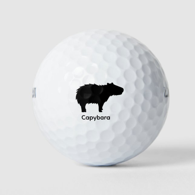 Balles De Golf Capybara Silhouette - Animal noir (Devant)