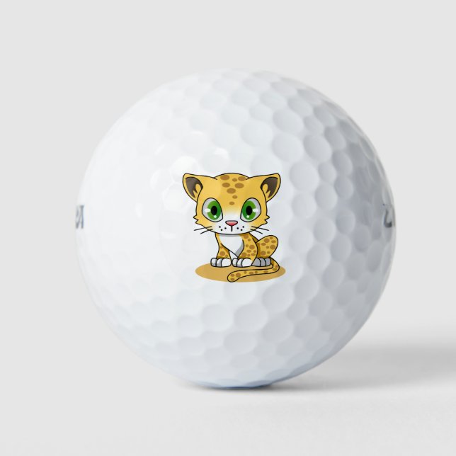 Balles De Golf Caractère de chat de dessin Feline L Leopard (Devant)