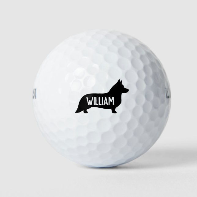 Balles De Golf Cardigan Welsh Corgi Silhouette (Devant)