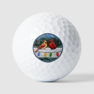 Balles De Golf Cardinal Birds et Christmas Lights Golf Balls