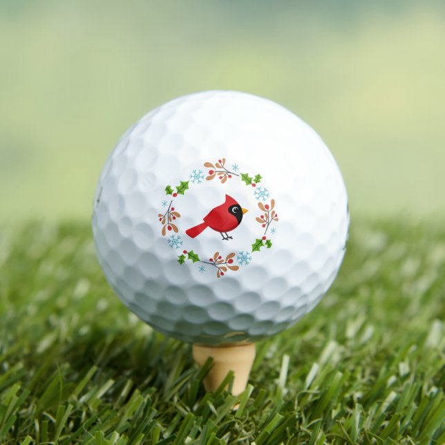 Balles De Golf Cardinal Rouge Cardinal Cardinal aux Fleurs (T-shirt Insitu)