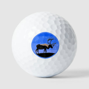 Balles De Golf Caribou en hiver - Art original de la faune