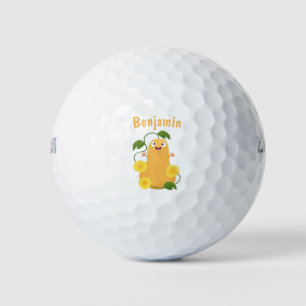Balles De Golf Caricature citrouille gourde en beuret joyeux