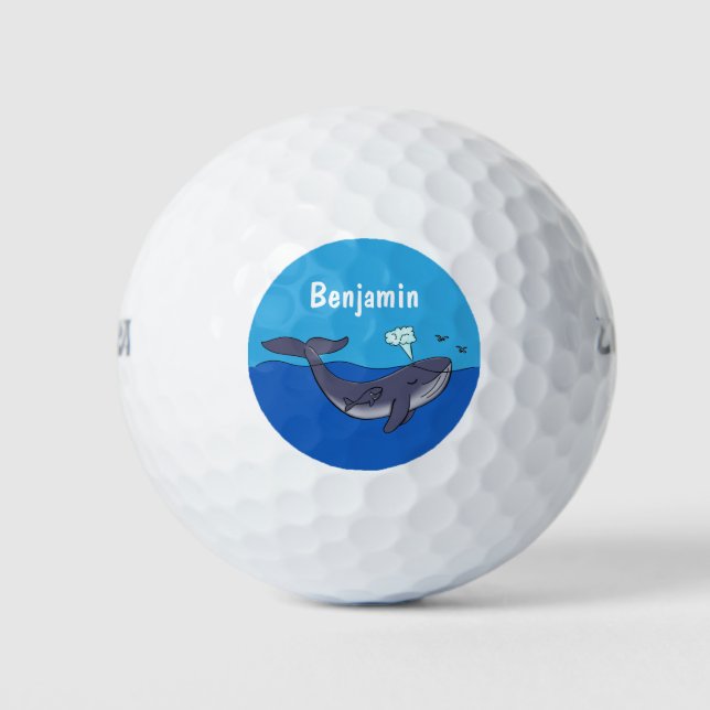 Balles De Golf Caricature de baleine mignonne et de baleine de ve (Devant)