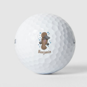 Balles De Golf Caricature de bébé platypus joyeux personnalisée
