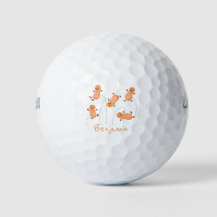 Balles De Golf Caricature de cacahuètes joyeux sautillant