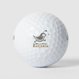 Balles De Golf Caricature de caille californienne joli