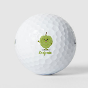 Balles De Golf Caricature de chérimoya à la crème anglaise