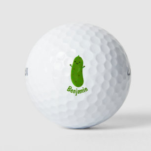 Balles De Golf Caricature de cornichon joyeux