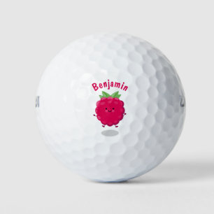 Balles De Golf Caricature de framboise très heureuse