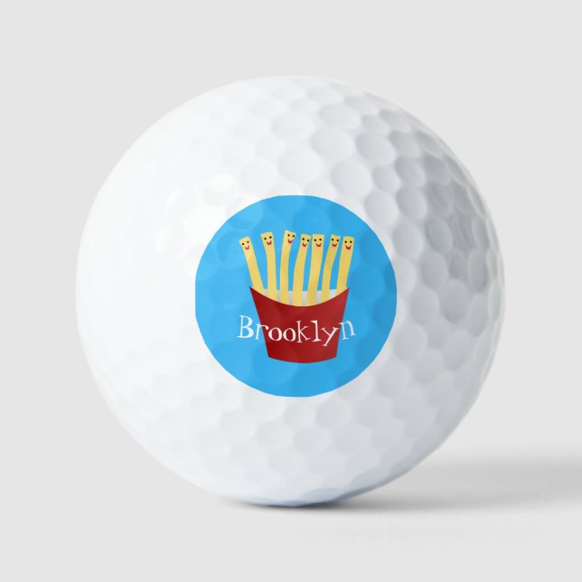 Balles De Golf Caricature de frites Cute kawaii fast food (Recto)