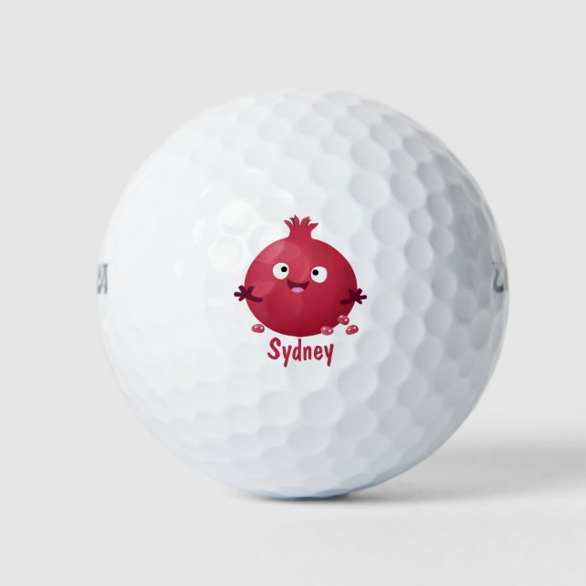 Balles De Golf Caricature de fruits à la grenade joyeux (Devant)