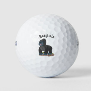 Balles De Golf Caricature de gros gorilles joyeux