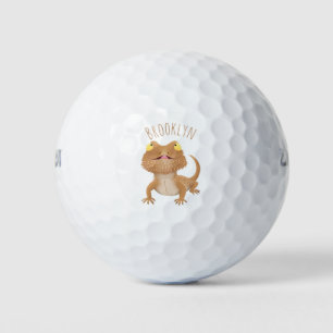 Balles De Golf Caricature de lézard de dragon à barbe
