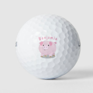 Balles De Golf Caricature de porc mignon rose pot vendue