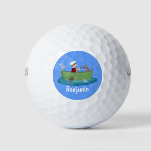 Balles De Golf Caricature de voilier et de canot à rames garçon m