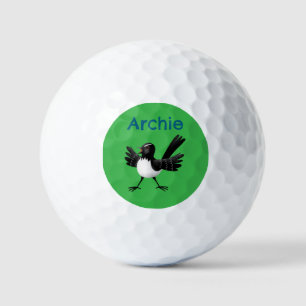 Balles De Golf Caricature de Willie Wagtail australienne personna