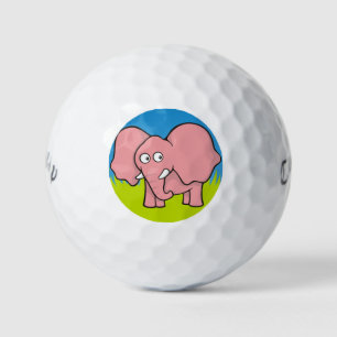 Balles De Golf Caricature d'éléphant rose