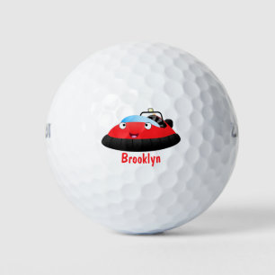 Balles De Golf Caricature d'hovercraft rouge joyeux