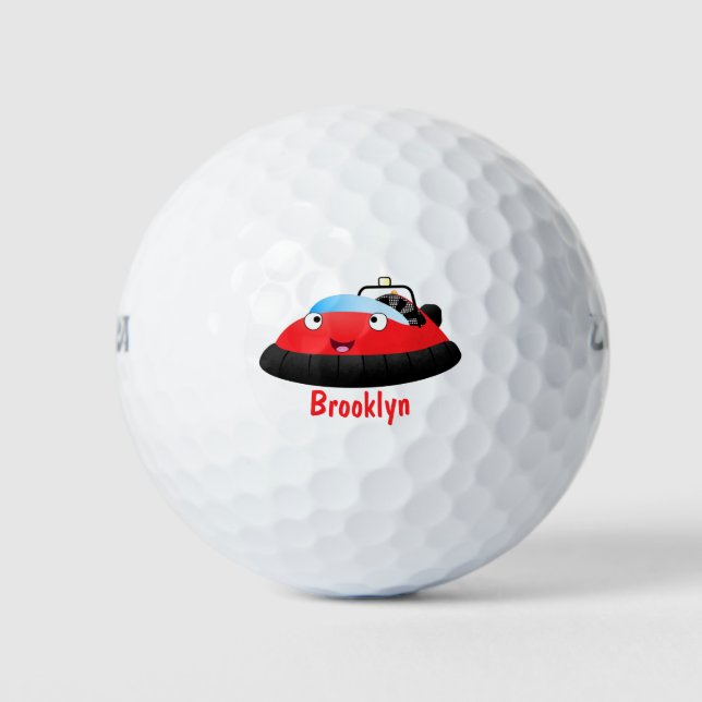 Balles De Golf Caricature d'hovercraft rouge joyeux (Devant)