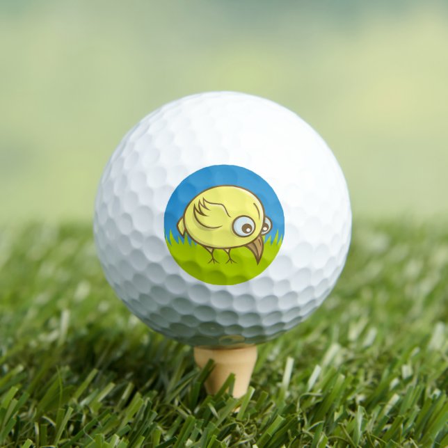 Balles De Golf Caricature d'oiseau jaune (T-shirt Insitu)