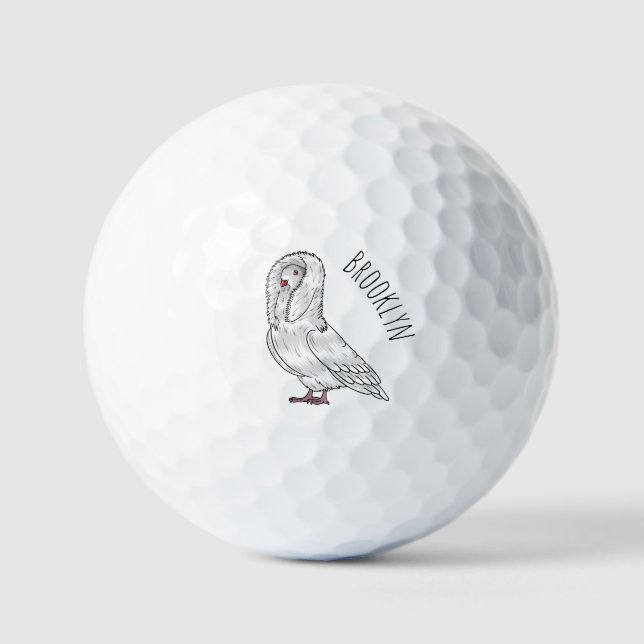 Balles De Golf Caricature d'oiseau pigeon Jacobin (Recto)