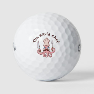 Balles De Golf Caricature du chef calmar