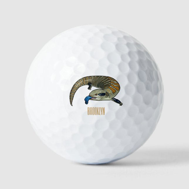 Balles De Golf Caricature en bleu (Recto)