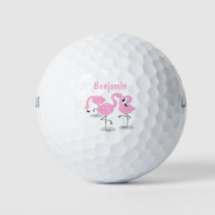 Balles De Golf Caricature en trio flamand rose mou