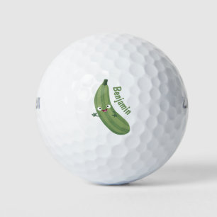 Balles De Golf Caricature joyeux de courgettes mignonnes