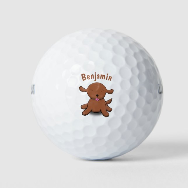Balles De Golf Caricature pour chien de chiot joyeux (Devant)