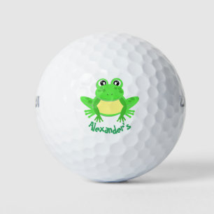 Balles De Golf Caricature vert Kawaii Frog