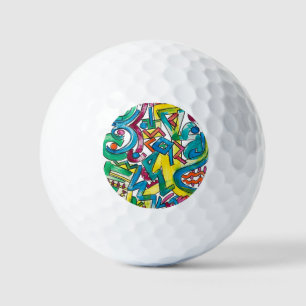 Balles De Golf Carnaval - Art Abstrait Peint à la Main