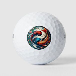 Balles De Golf Carpe Koï Japonaise Yin Yang