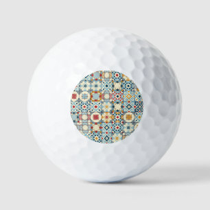 Balles De Golf Carrelage marocain, motif sans couture colorée.