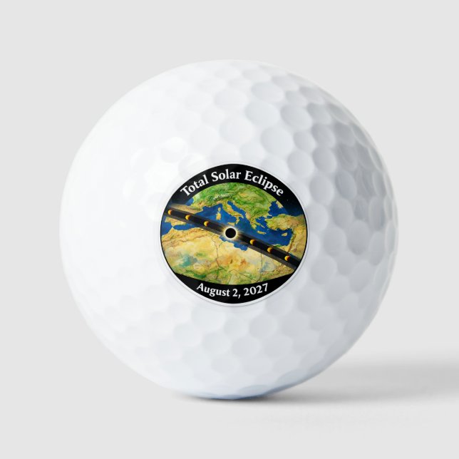 Balles De Golf Carte de l'éclipse solaire totale 2027 (Recto)