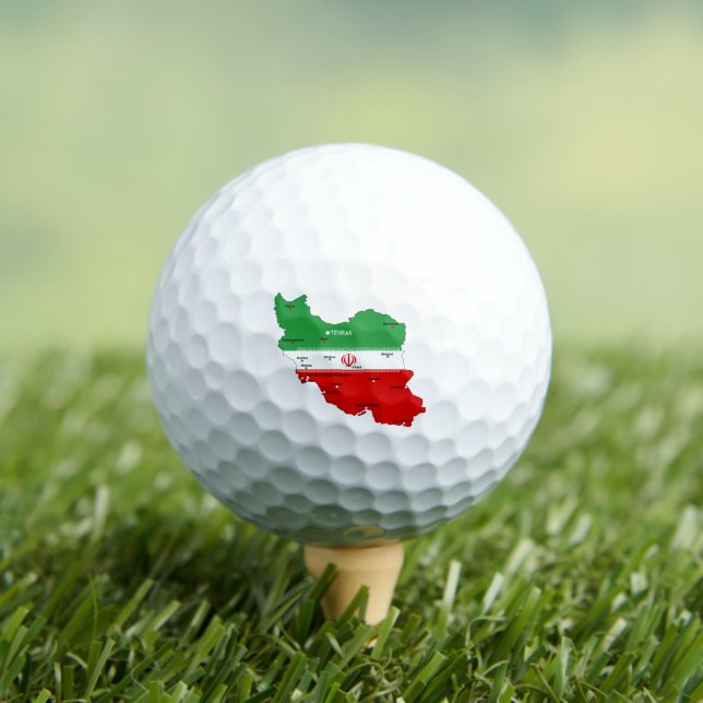 Balles De Golf Carte de l'Iran avec drapeau et emblème (T-shirt Insitu)