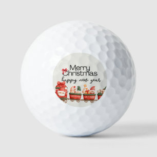 Balles De Golf Carte de train de Noël Whimsical